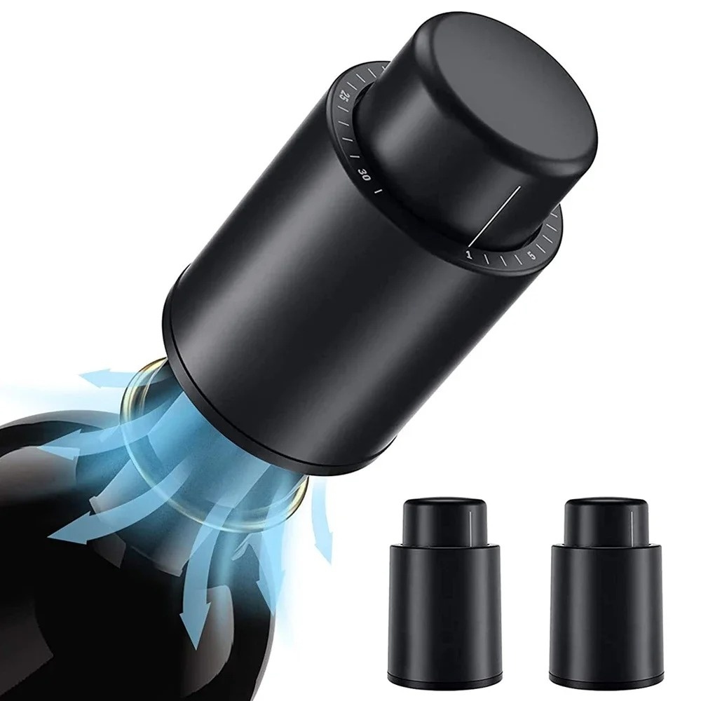 Wine Preservation Pump - İtmeli Tip Vakumlu Şarap Koruyucu Tıpa