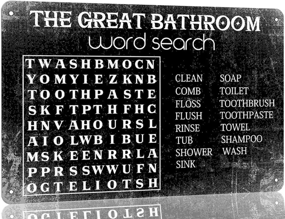 Home Bar Word - Büyük Banyo Kelime Arama Metal Tabela