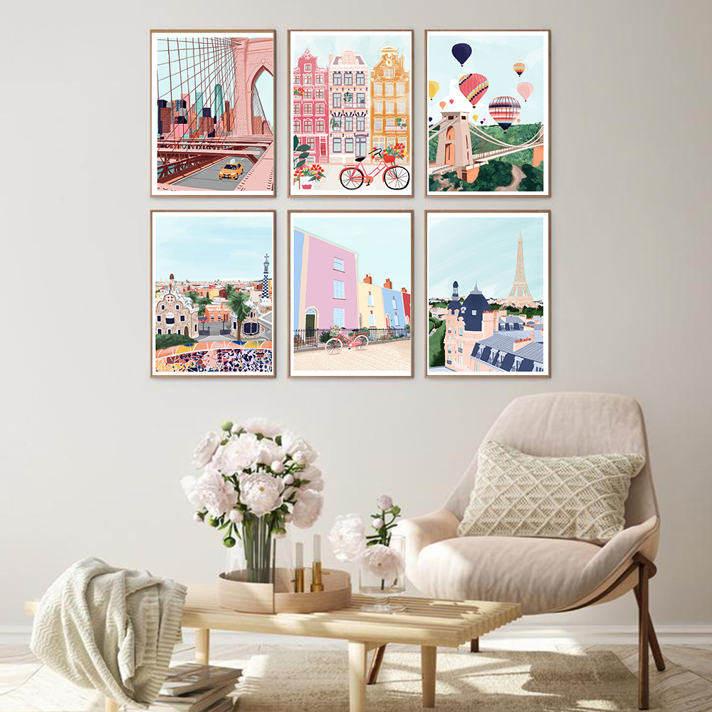 Home Barcelona - İskandinav Vintage Seyahat Şehirler Posteri New