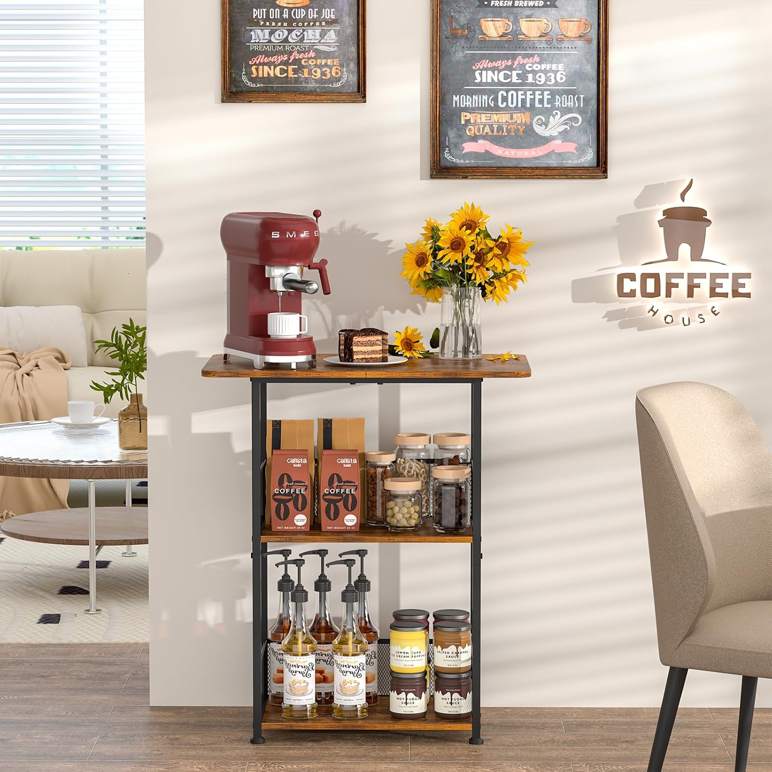 Mini Ayaklı Kahve Barı Rafı, 3 - Home Bar Setup incelemesi ve fiyatı
