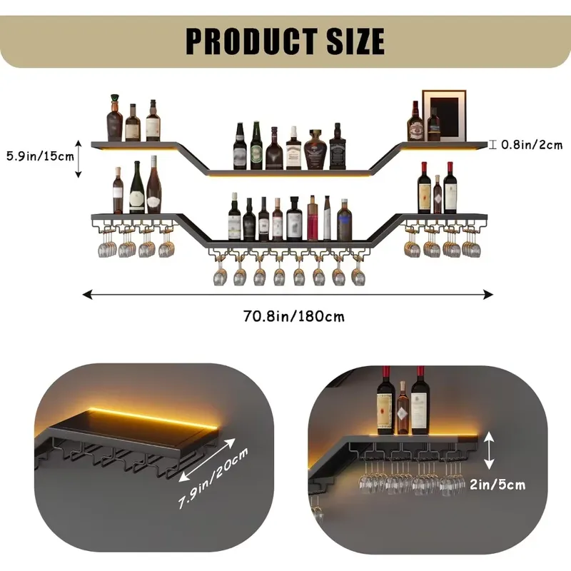 70,8 inç LED Duvara Monte Şara - Home Bar Shelf incelemesi ve fiyatı