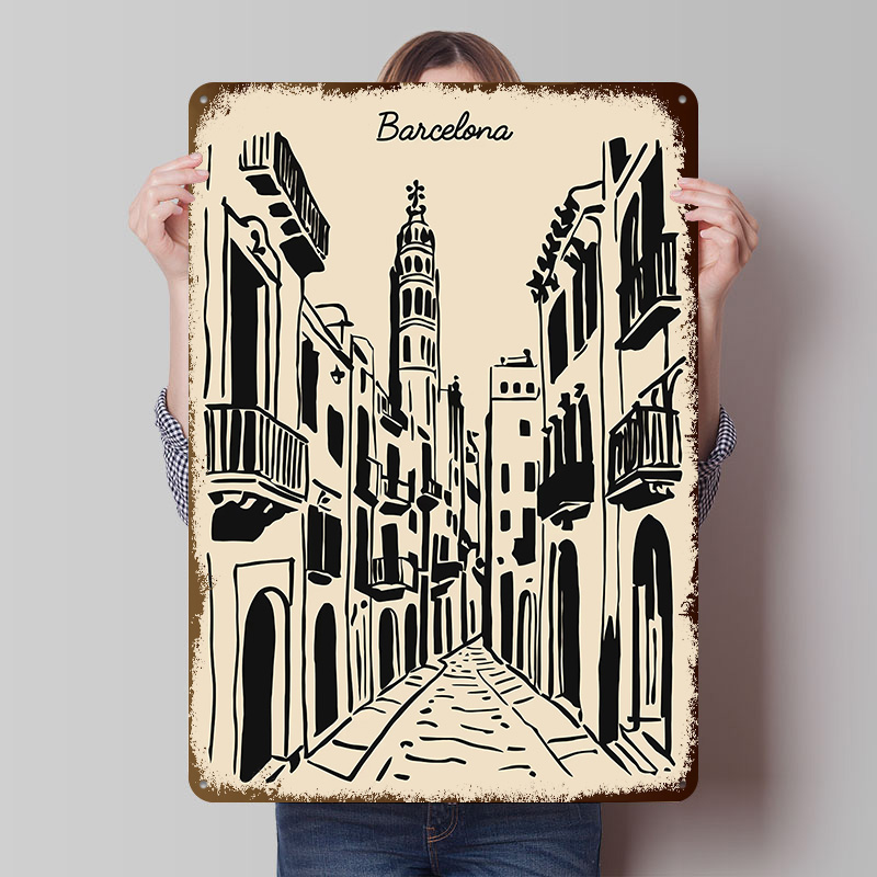 Barcelona Sokak Metal Posteri  - Home Barcelona incelemesi ve fiyatı